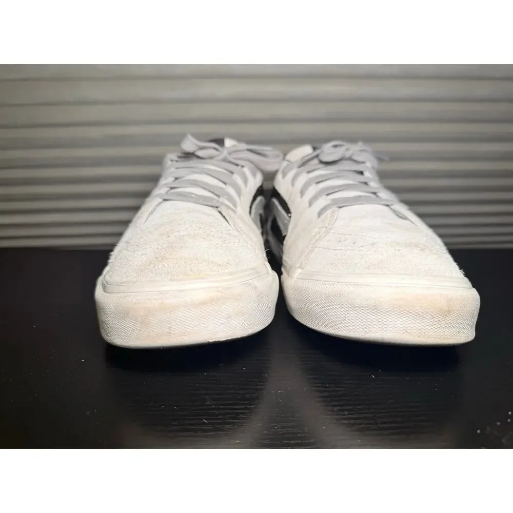 Vans Sk8-Low Sneakers Mens 10 Womens 11.5 Gray Black Suede Canvas Skate Shoes